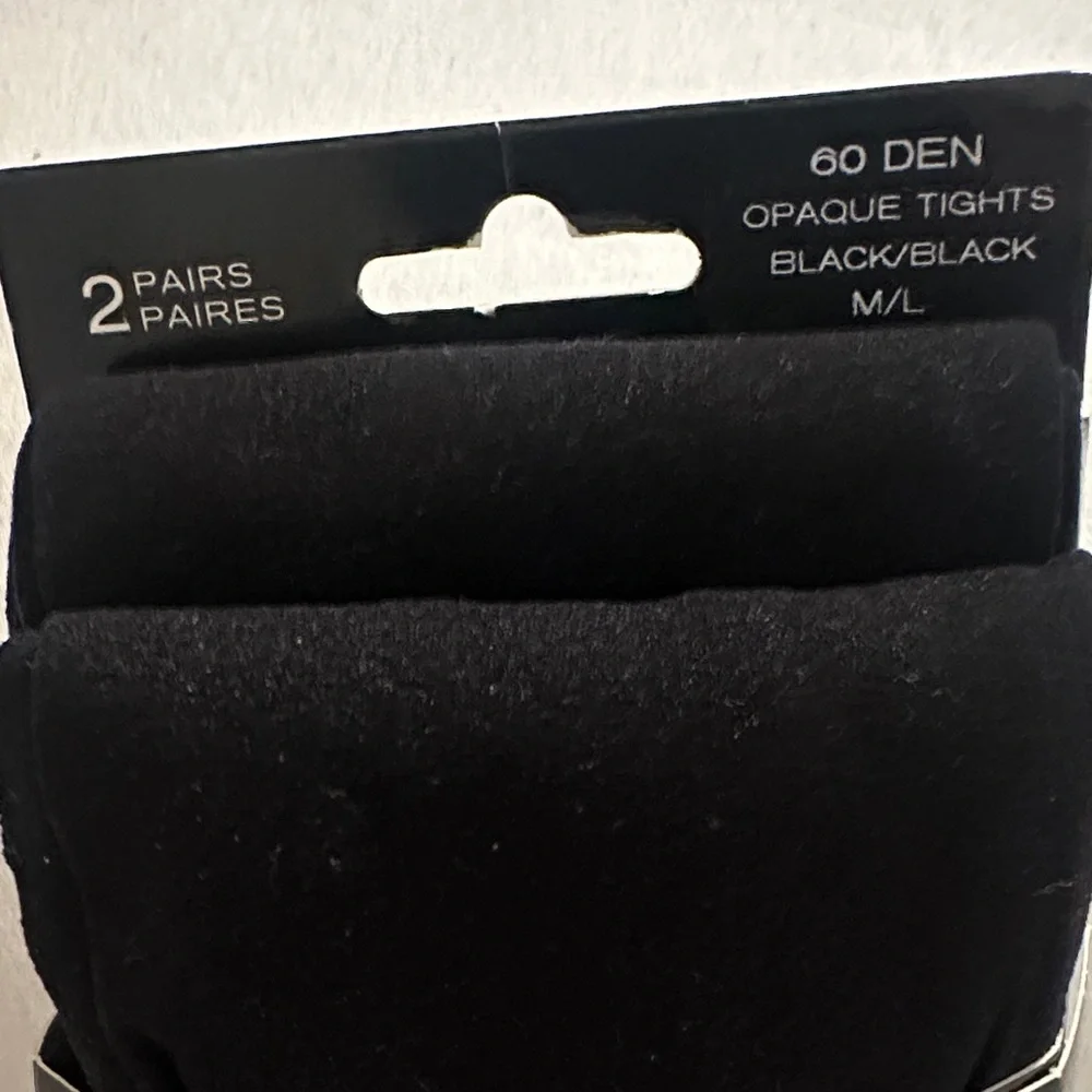2 Pairs - Sarah Borghi Black Tights Size M/L